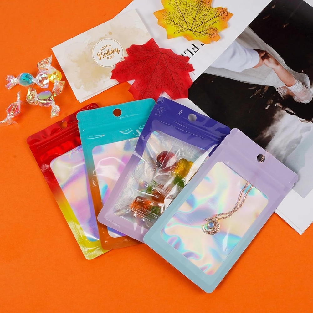 40 -  Holographic Ziplock Bags | 4 different sizes | Pick Your Color - Picture 2 of 8